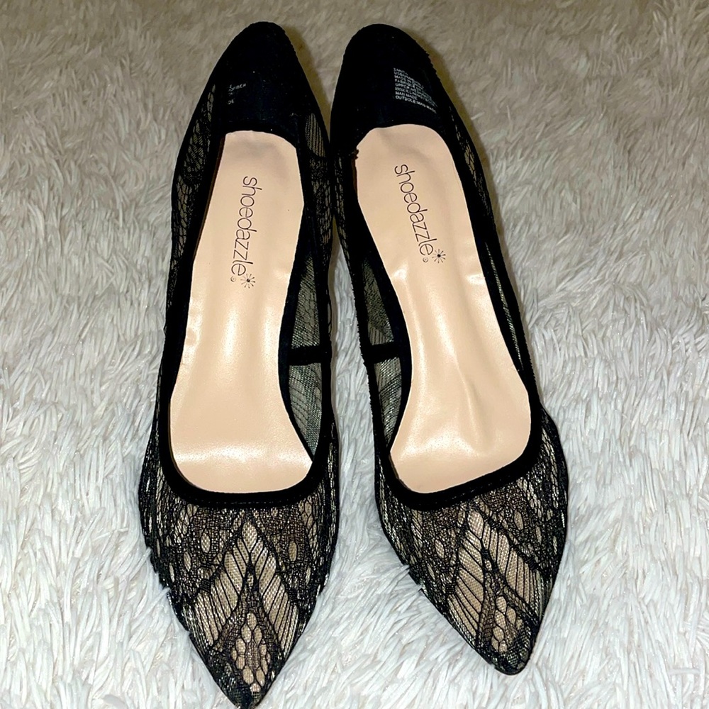 Lace Black Heels